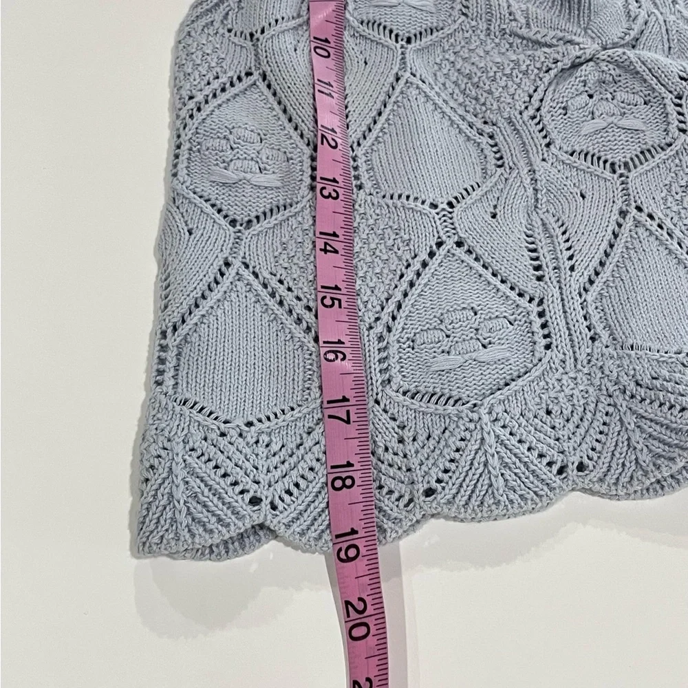 Chelsea & Violet Pointelle Stitched Scalloped Eyelet Knit Tank NWT